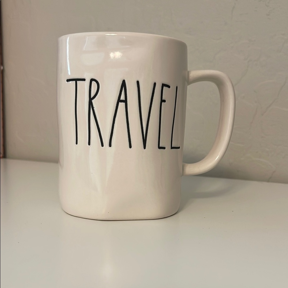Rae Dunn White and Black Ceramic Dining Mugs